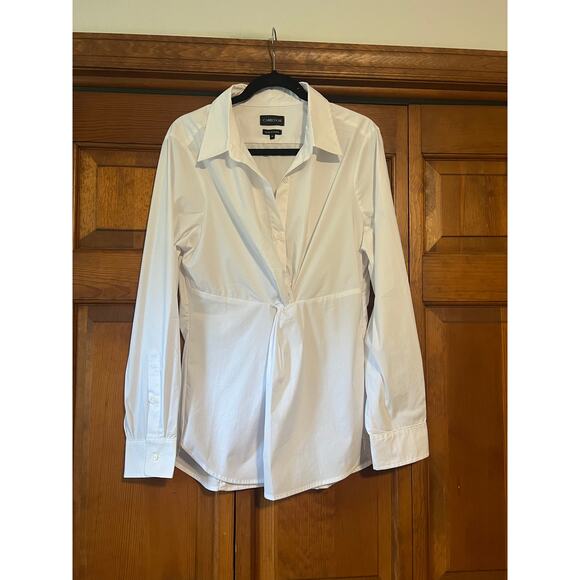Carbon38 Women's Twisted Button-Up Tunic Shirt Long Sleeve Blouse White Size XL - Picture 4 of 16